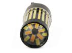 LED auto žárovka dvouvláknová s čočkou do denního svícení T20 120 SMD 3014  W21W/5W bílá/oranžová